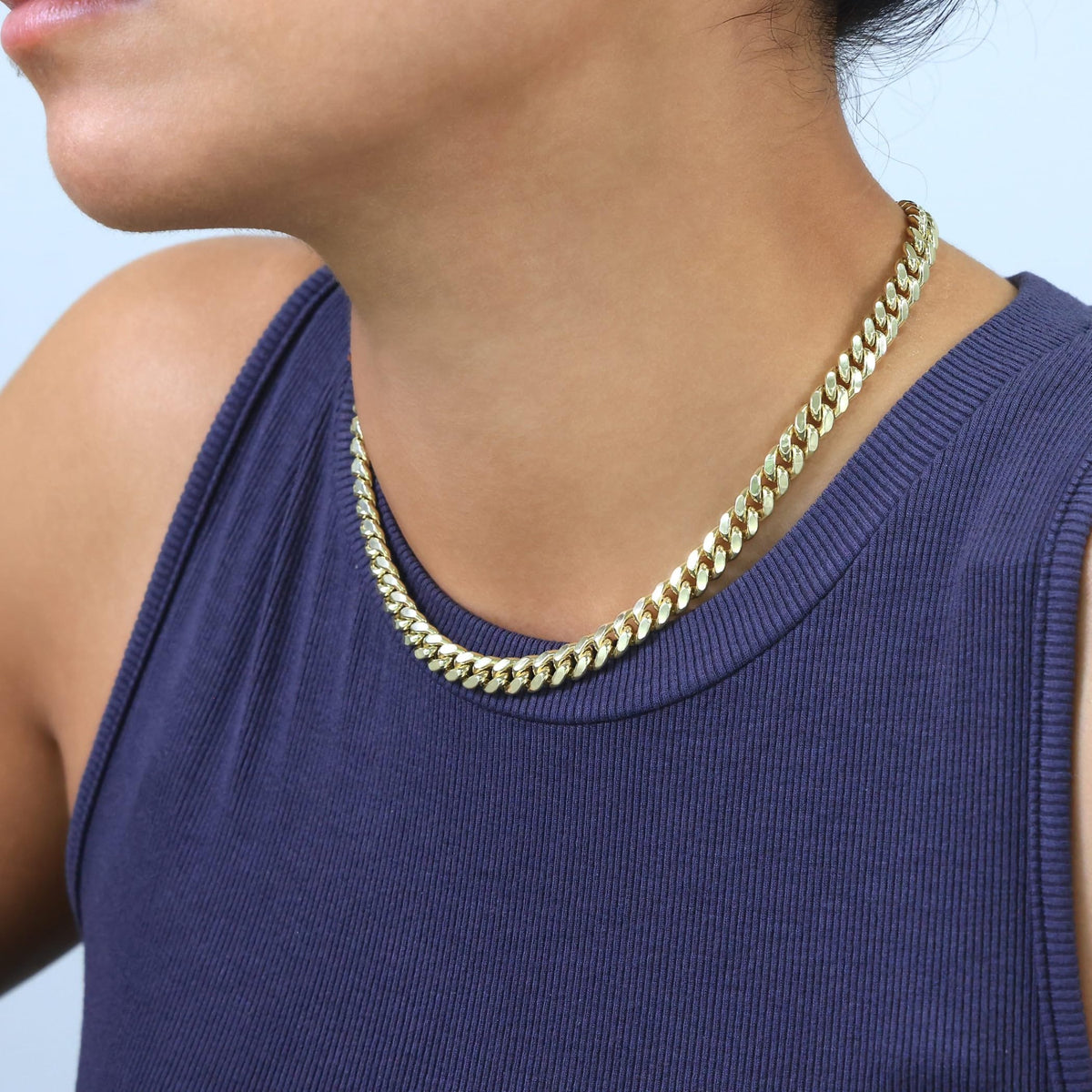 10K Yellow Gold Cuban Link Chain Necklace R691738