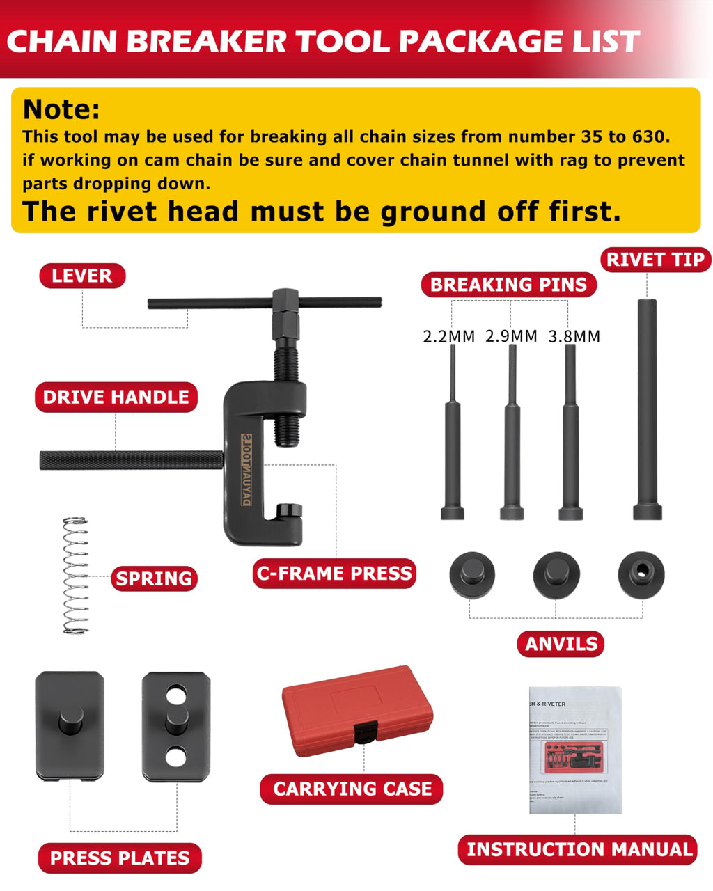 Motorcycle Chain Breaker Set L605
