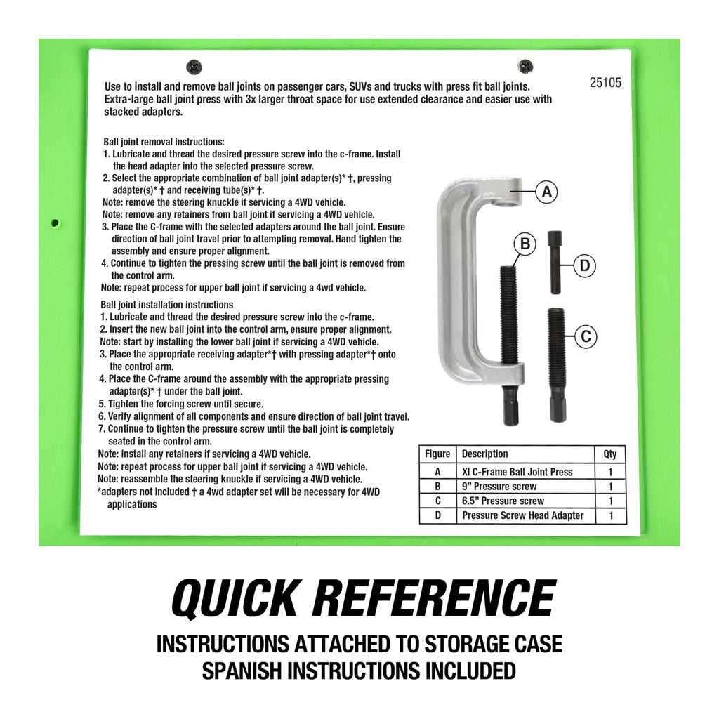 XL C-Frame Ball Joint Press Kit S913