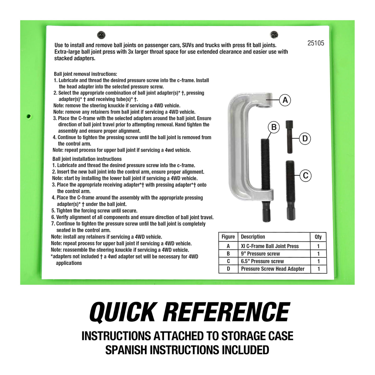 XL C-Frame Ball Joint Press Kit S913