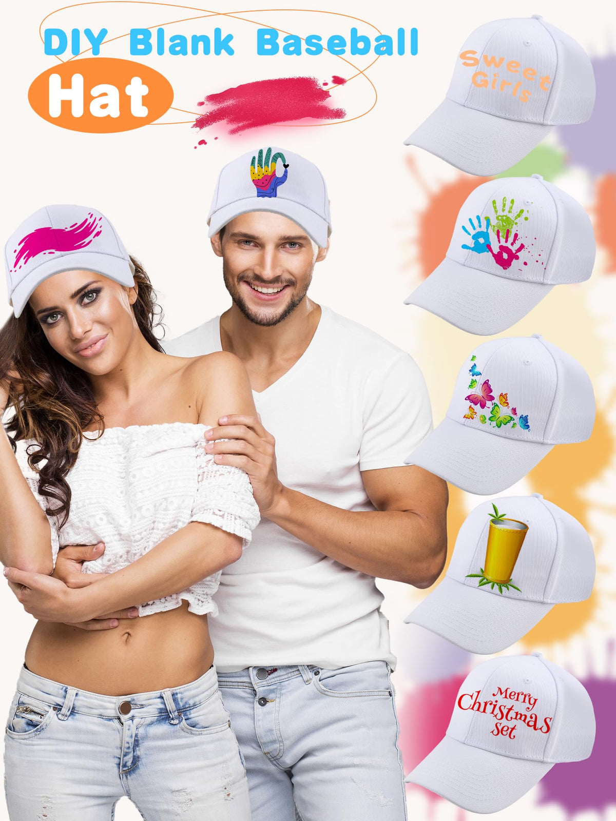 Cotton White Baseball Cap X1653