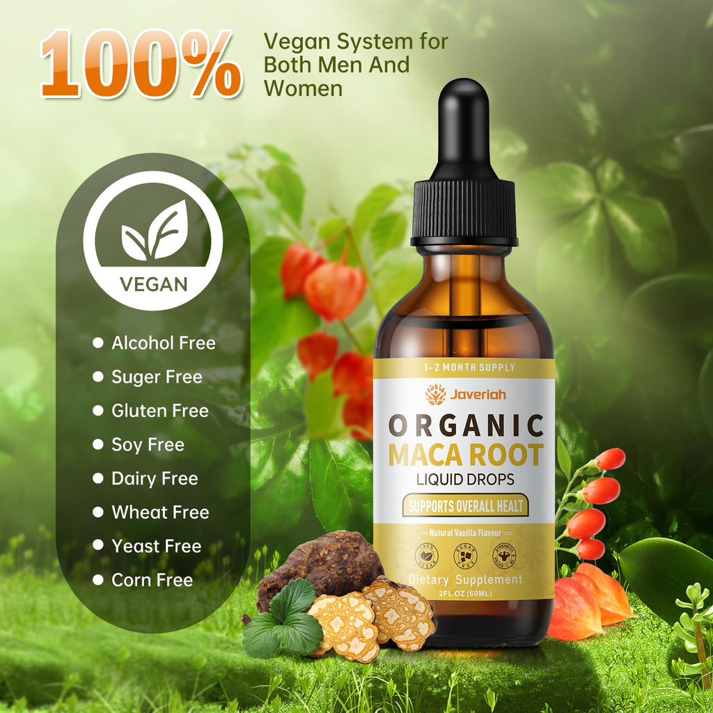 Organic Maca Root Liquid Drops with Ashwagandha 2 Fl Oz S466178