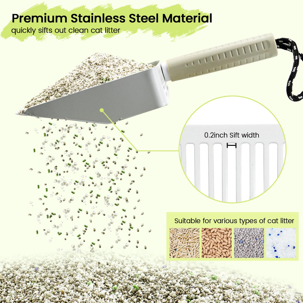 Stainless Steel Cat Litter Scoop with Holder G695610