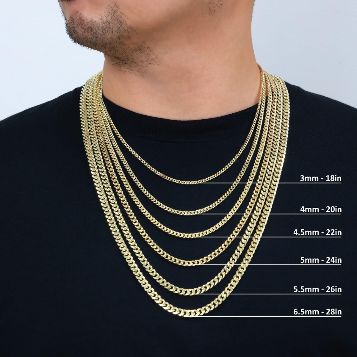 10K Yellow Gold Cuban Link Chain Necklace R691738
