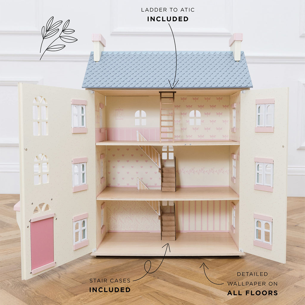 4 Storey Wooden Doll House Play Set S938
