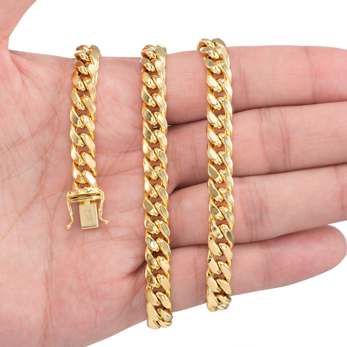 10K Yellow Gold Cuban Link Chain Necklace R691738