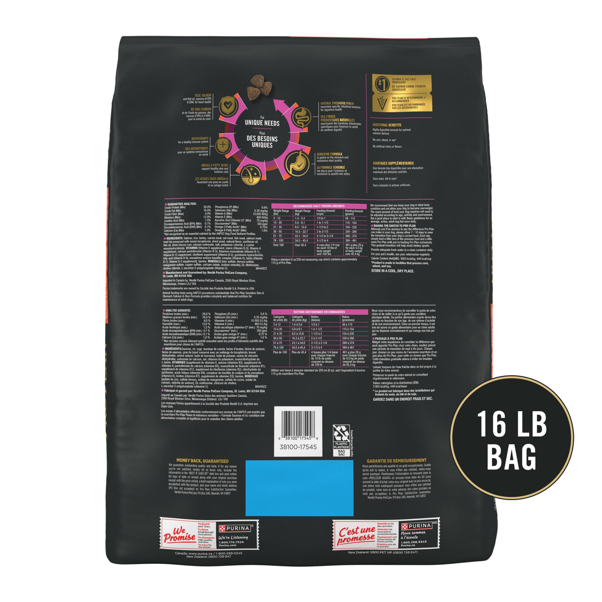 Salmon Dry Dog Food 16 lb Bag U7034