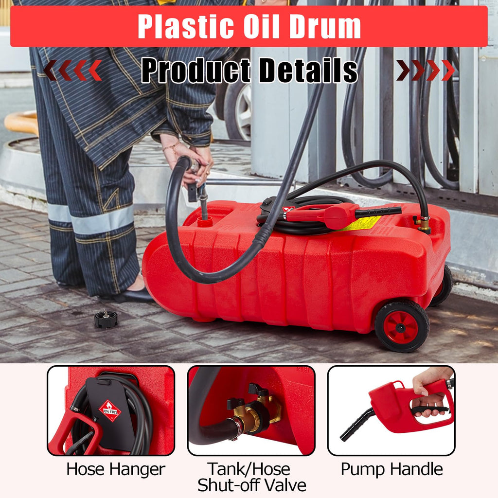 15 Gallon HDPE Portable Fuel Tank Caddy with Wheels P80719