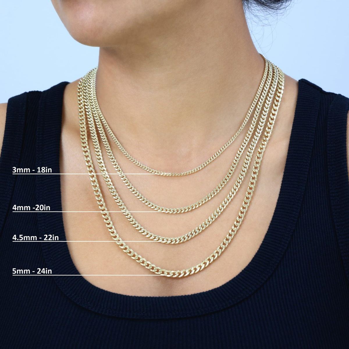 10K Yellow Gold Cuban Link Chain Necklace R691738