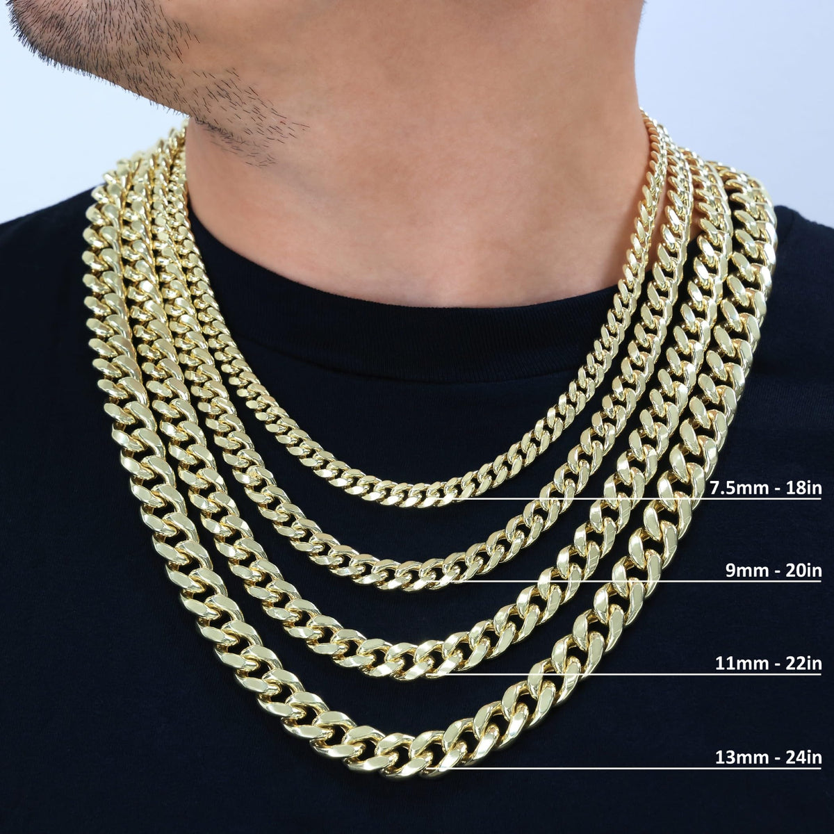 10K Yellow Gold Cuban Link Chain Necklace R691738