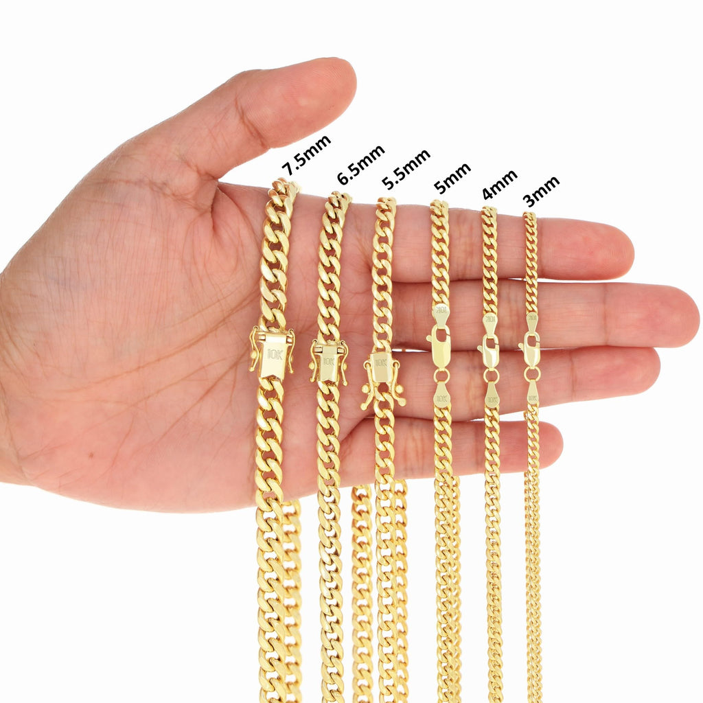 10K Yellow Gold Cuban Link Chain Necklace R691738