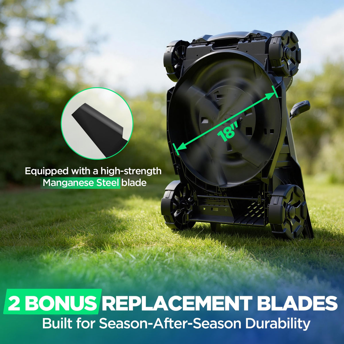18" 40V Self-Propelled Cordless Electric Lawn Mower M7394