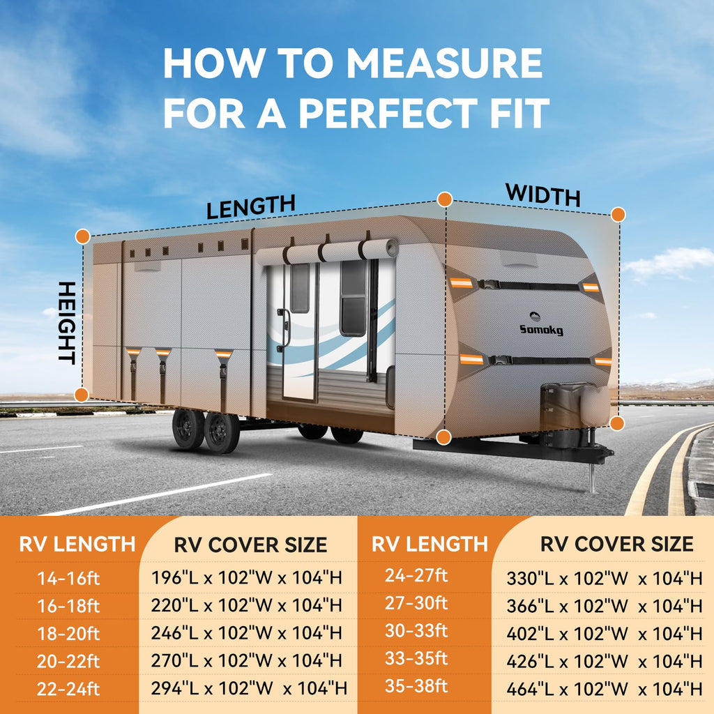 14-16 FT Heavy Duty 8-Layer Camper Cover F796