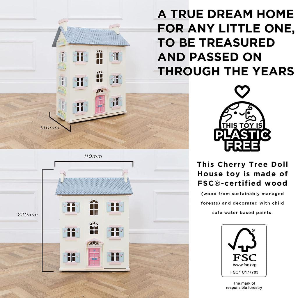 4 Storey Wooden Doll House Play Set S938