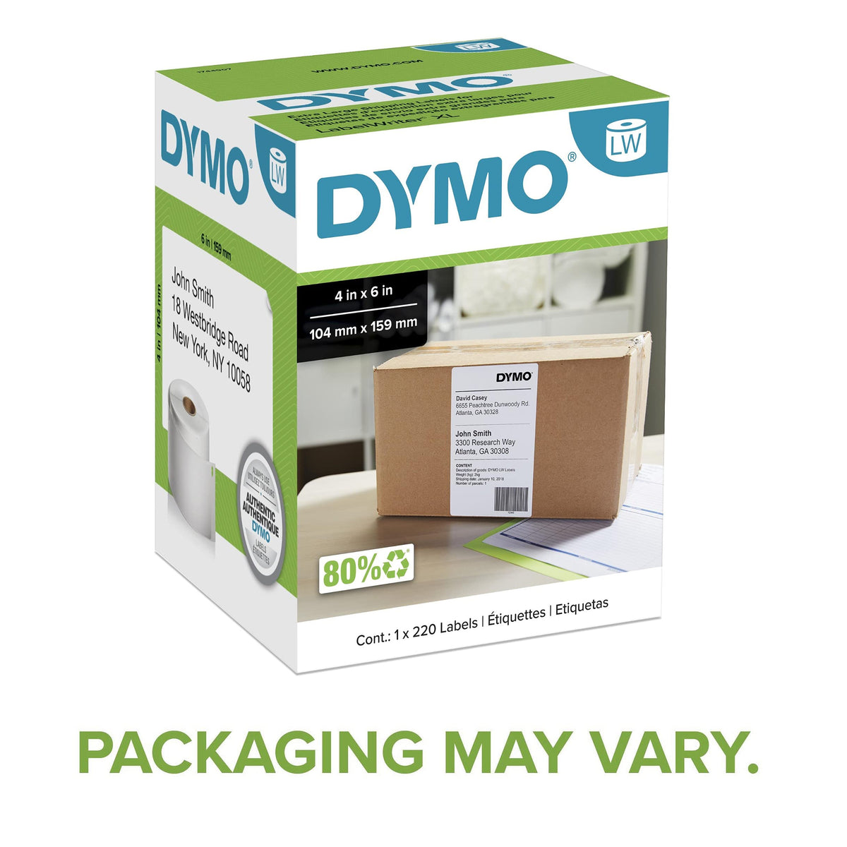 Extra-Large White Shipping Labels, 1 Roll of 220 M144