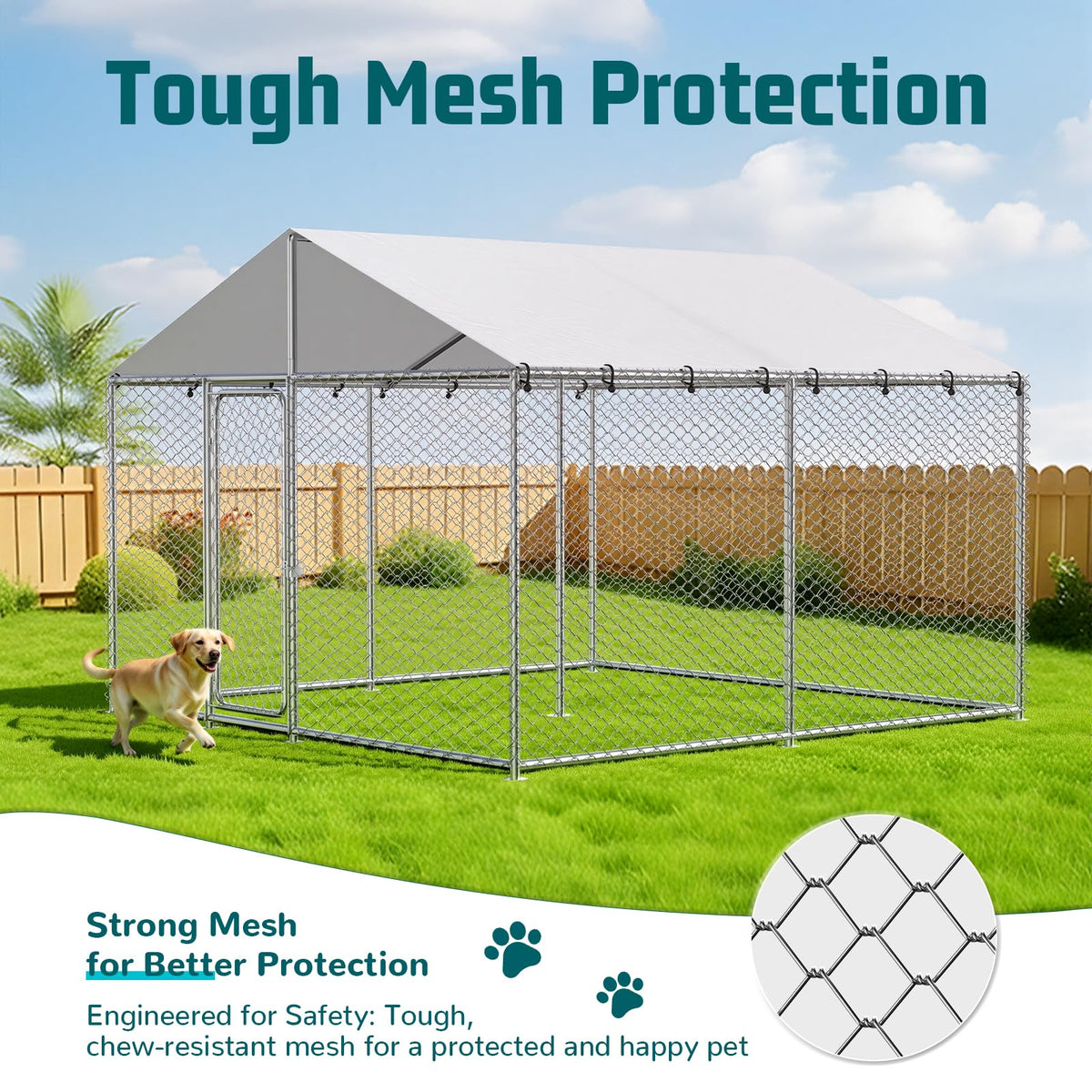10x10 FT Dog Kennel with Cover M890421