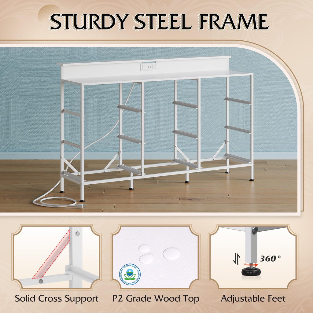 White 2-Piece TV Stand Dresser with 8+9 Fabric Drawers Z7866