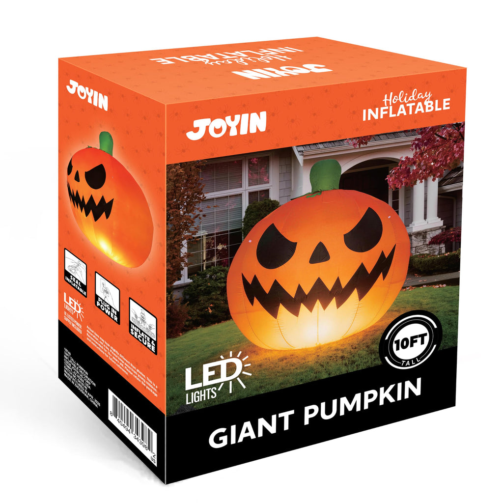 10FT Tall Inflatable Pumpkin with Built-in LED Lights I750