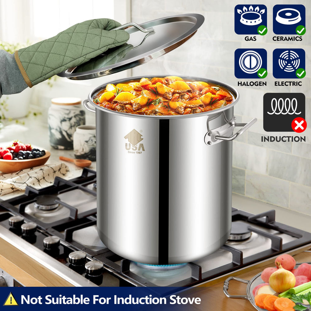 40 Quart Stainless Steel Stockpot with Basket and Steam Rack S440