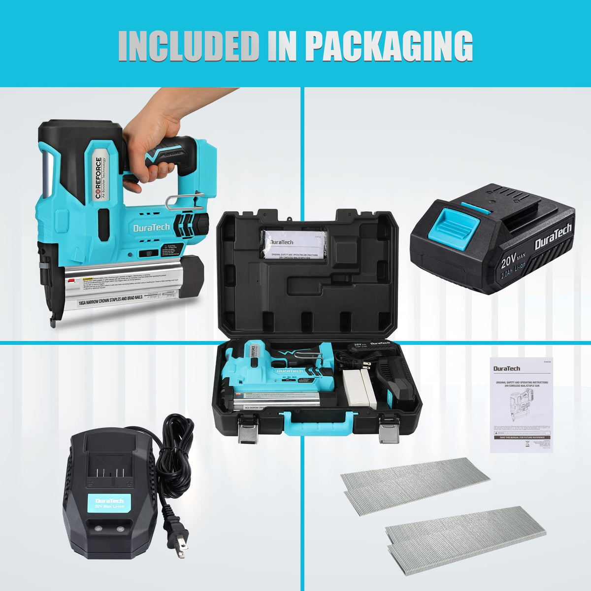 20V Cordless 18 Gauge 2-in-1 Nail Staple Gun P896