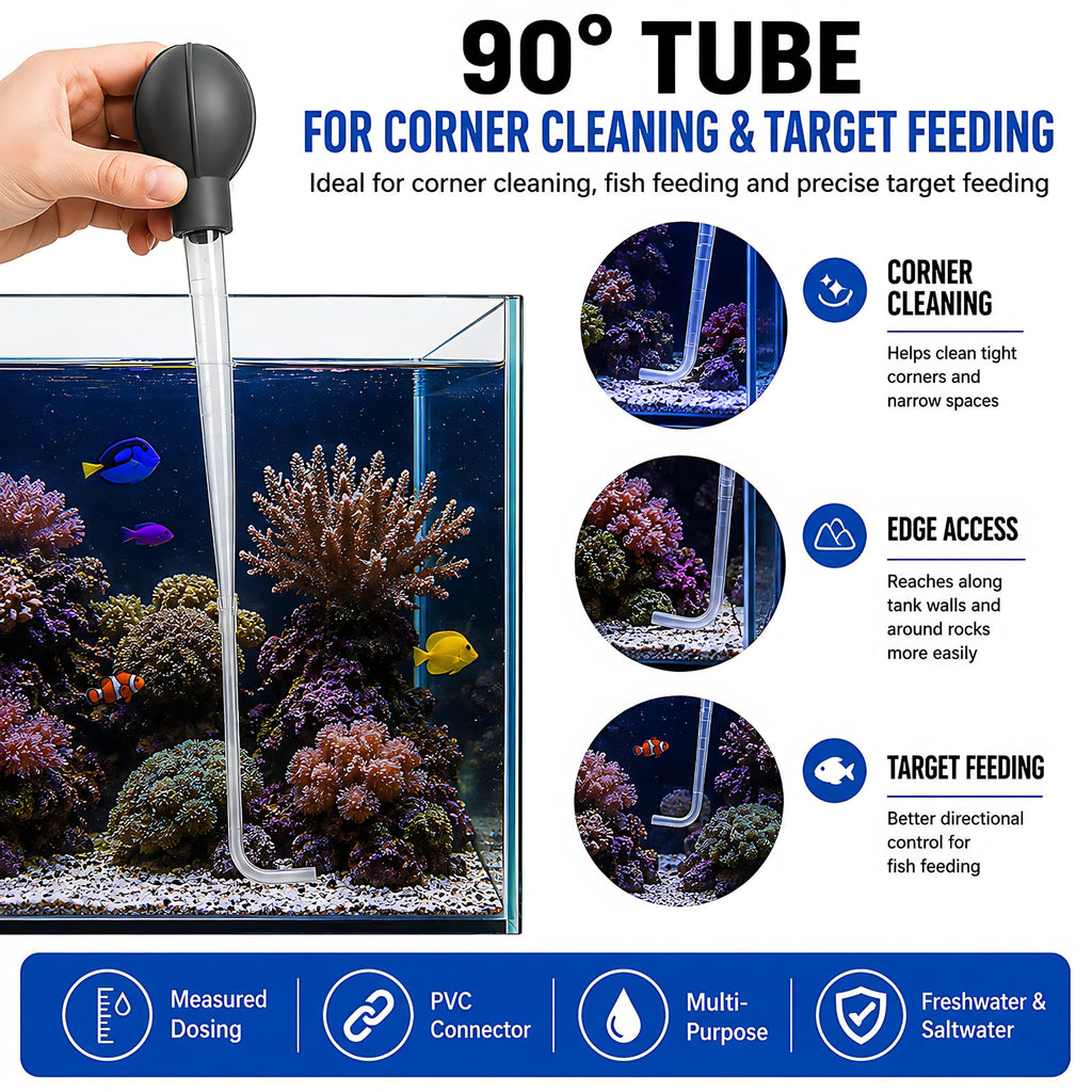 Aquarium Turkey Baster 4-in-1 Spot Cleaner and Coral Feeder 21.6 in K46410