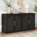 63" Black Wood Buffet Cabinet with Storage M22663