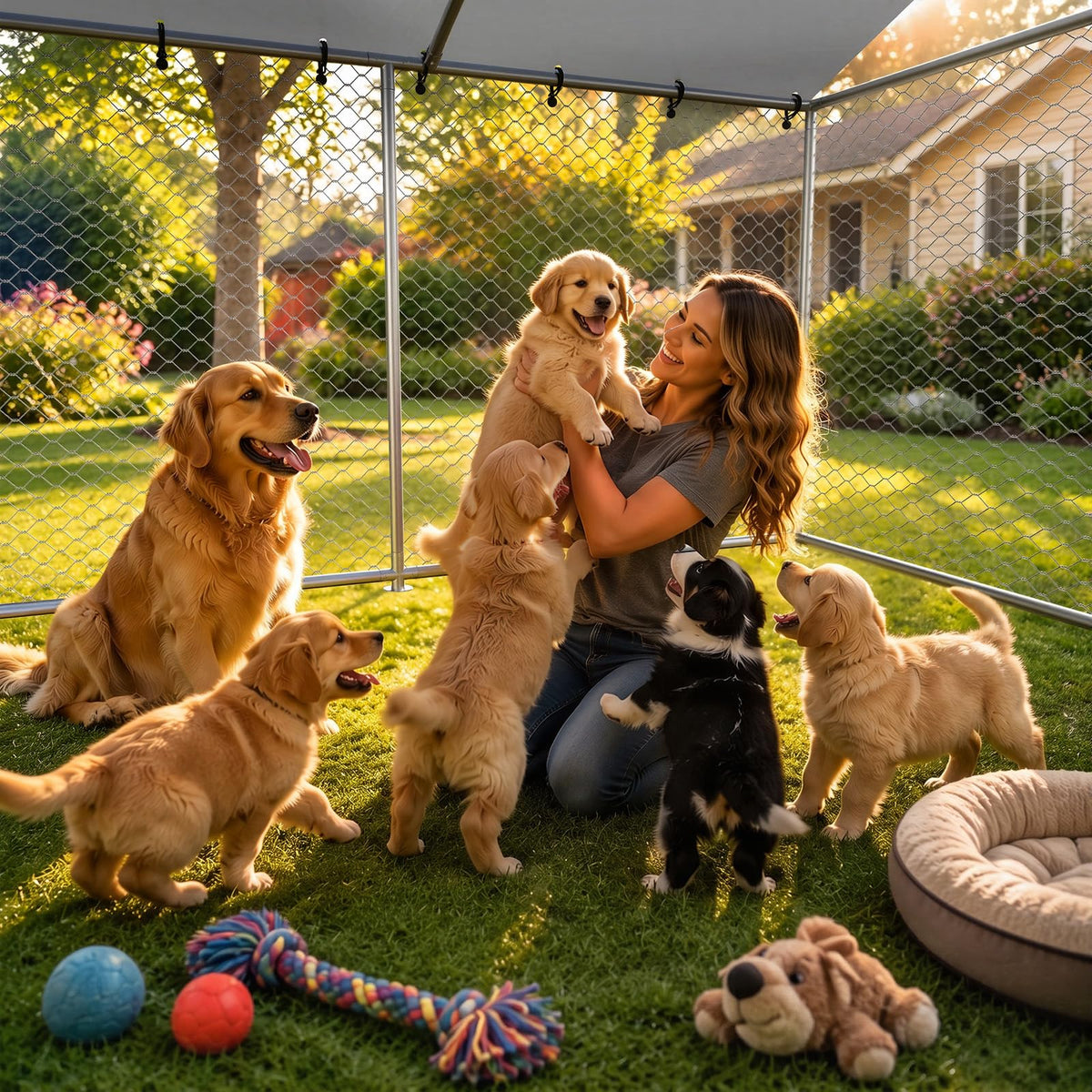 10x10 FT Dog Kennel with Cover M890421