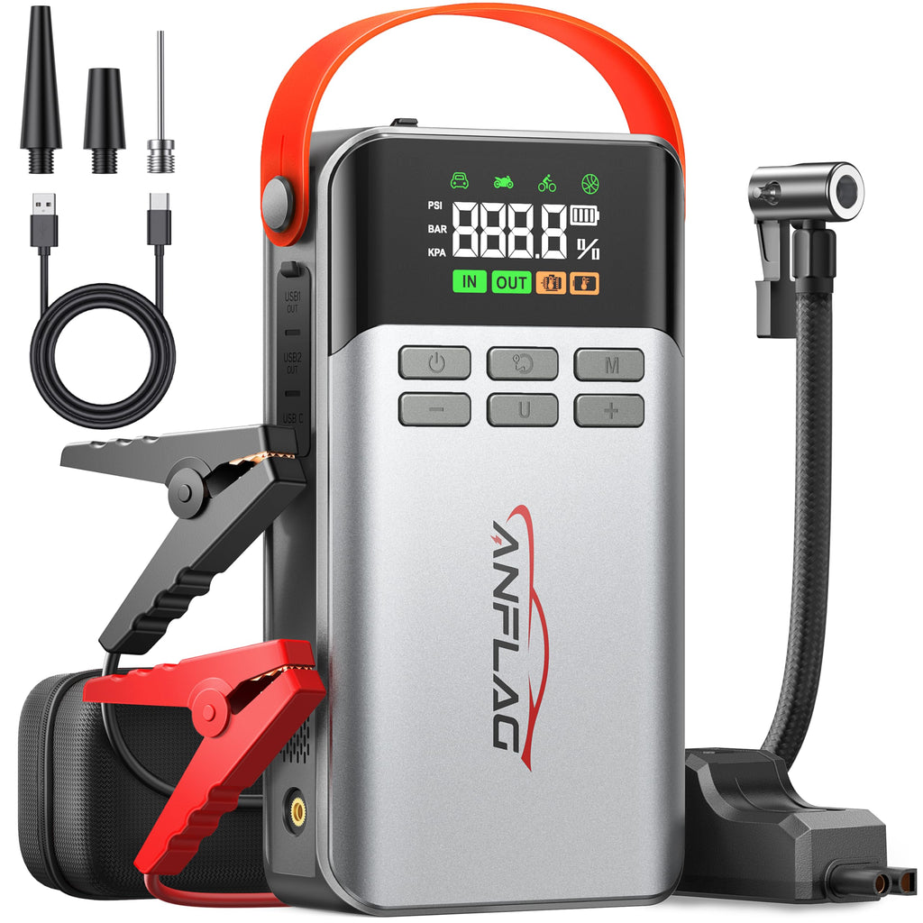 8-in-1 Car Jump Starter with Air Compressor E55859
