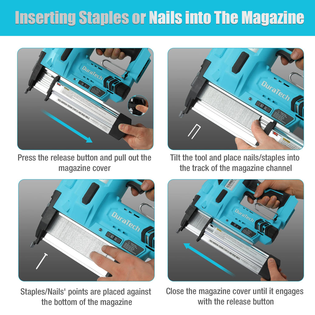 20V Cordless 18 Gauge 2-in-1 Nail Staple Gun P896