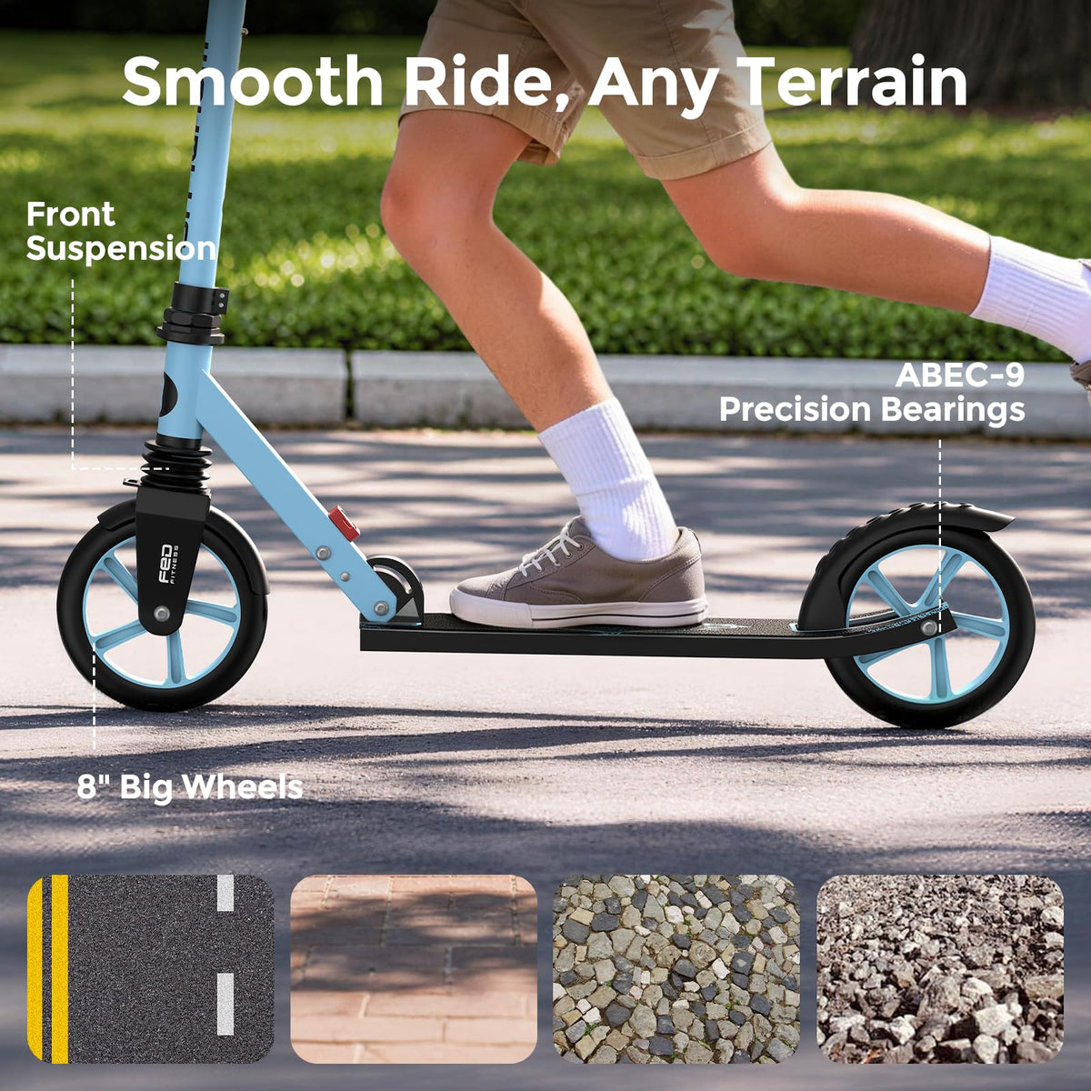 Kick Scooter with 8 Big Wheels I35775