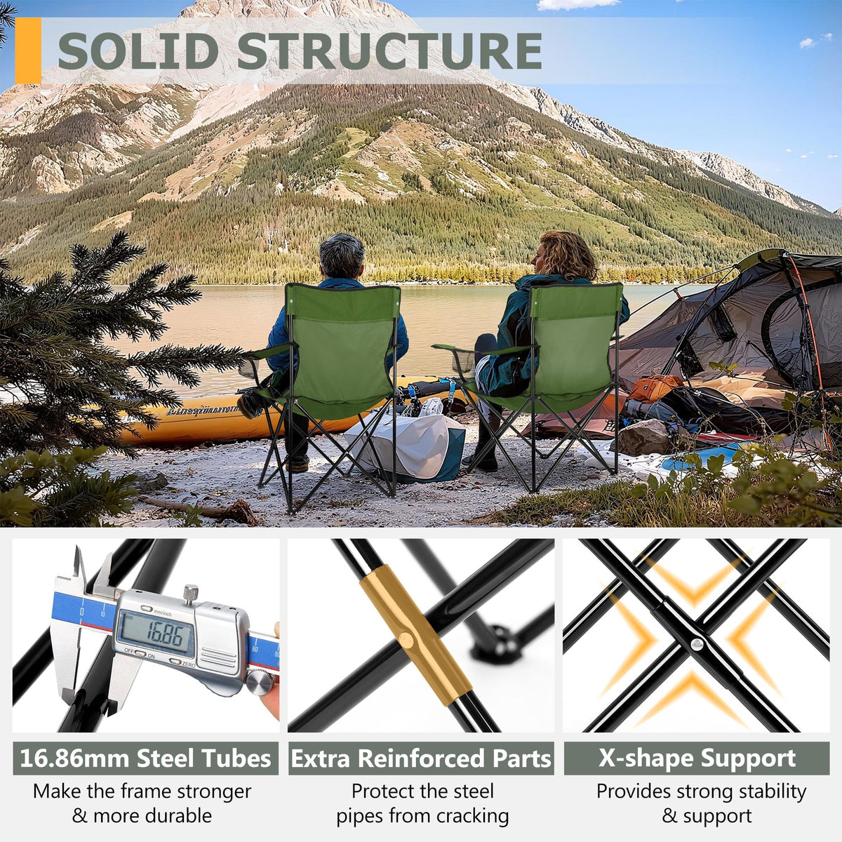 Camping Chairs Olive Green P305540