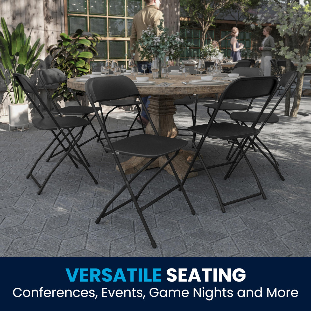 Black Plastic Folding Event Chair 10-Pack B57990