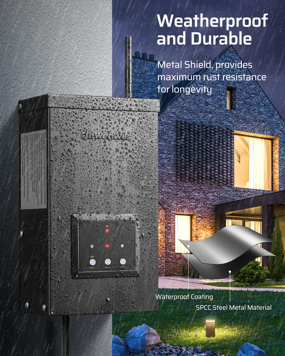 200W Wi-Fi Low Voltage Landscape Transformer U46457