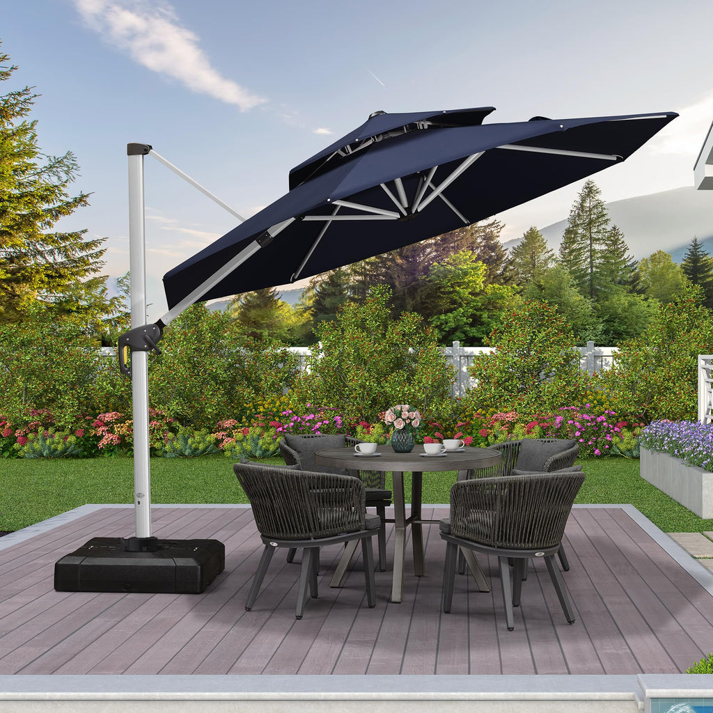 10 FT Navy Blue Cantilever Patio Umbrella T628