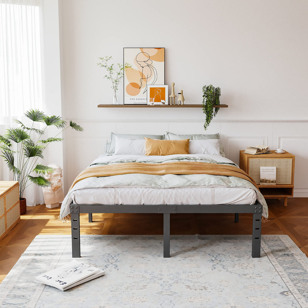 Queen Size 18 Inches Tall Metal Platform Bed Frame K379