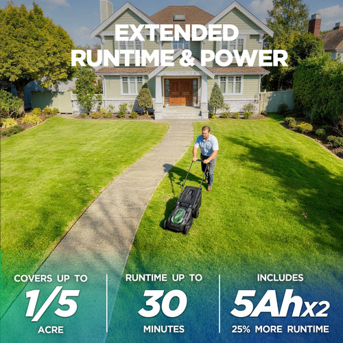 18" 40V Self-Propelled Cordless Electric Lawn Mower M7394